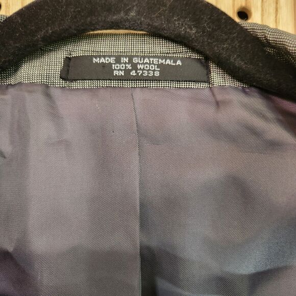 Jones New York Mens Suit Jacket Golden Twist Imported Fabric 100% Pure Wool Gray - Picture 7 of 12